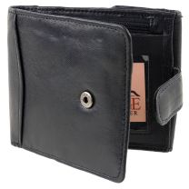 Mens Gents Soft Nappa Leather Quality Tabbed Wallet with Coin Pocket Zipped