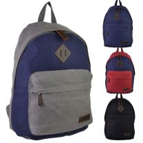 Mens Ladies Canvas & Leather Backpack Rucksack by Troop of London Bag Travel