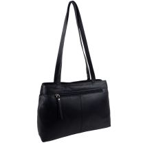 Ladies Quality Black Leather Handbag Marc Chantal by GiGi Tote Shoulder Strap