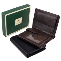 Mens Boxed Quality Leather Wallet by Visconti in Black Or Choc Brown 