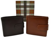 Mens Quality Leather Wallet by Mala; Gift Boxed Stylish with Tab & Coin Pocket