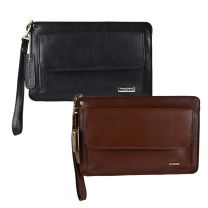Visconti Leather Mens Wrist Bag Travel Organiser 
