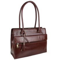 Ladies Italian Vintage Brown Leather Shoulder/Work Bag Handbag by Visconti Tote