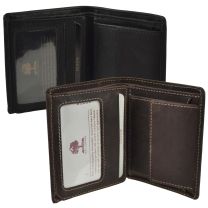 Mens Leather Compact Shirt Wallet by Woods Great Value Stylish Gift Box
