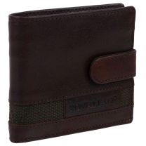 Mens Tri-Fold Buffalo Leather Tab Wallet by Rowallan of Scotland; Panama Collection Gift Box Stylish