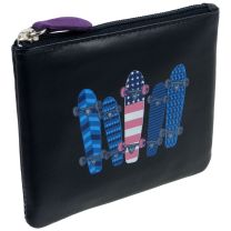 Colourful Leather Coin Purse By Mala Pinky Range Skulls Teens Boys Mens Skateboards Stars Stripes