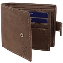 Mens Hunter Leather Wallet with Tab & Change Pocket Savannah - Gift Boxed
