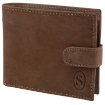 Mens Hunter Leather Wallet with Tab & Change Section Savannah - Gift Boxed