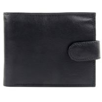 Mens Gents Quality Black Soft Nappa Leather Tri-Fold Wallet by Oakridge 14 Credit Cards