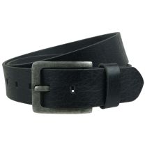 Mens Distressed Black Leather Casual Belt by Prime Hide up to 48"