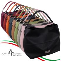 Alma Tonutti Stylish Ladies Leather Slouch Shoulder Bag Made in Italy Cross Body Strap