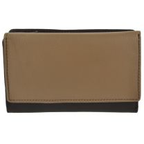 Ladies Leather Tri-Fold Purse/Wallet by Blousey Brown Coin Section Handy (Brown)