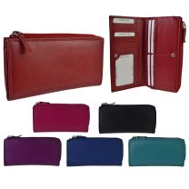 Ladies Long Leather Purse/Wallet by Abbotsbury 6 Colours Handy Coin Section