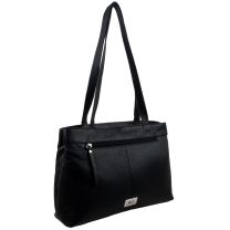 Ladies Quality Black Leather Handbag Marc Chantal by GiGi Tote Shoulder Strap