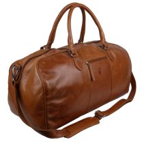 Hansson Leather Large Classic Holdall Travel Overnight Bag Cognac