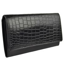 Ladies Leather Embossed Croc Look Flap Over Purse/Wallet by GiGi Gift