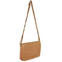 Ladies Soft Quilted Leather Cross Body Handbag by GiGi Othello Collection Classic (Honey)