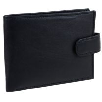 Mens Soft Nappa Leather Black Wallet by Oakridge with Tabbed Coin Section