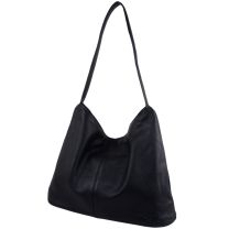 Ladies ButterSoft Black Leather Slouch Bag Zita Collection By GIGI