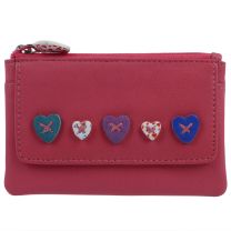 Ladies Leather Coin Purse/Wallet by Mala; Lucy Collection Handy Heart