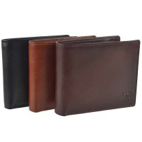Mens Grained Leather Wallet by Mala; Toro Collection Stylish Handy Gift Box