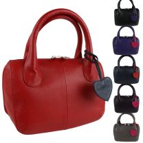 Ladies Leather Twin Handle Mini Grab Bag by Mala; Anishka Collection Handbag