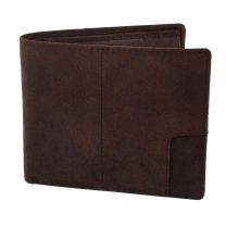 Mens Quality Distressed Leather Flip-out Wallet by Benjamin Brown Gift Boxed Stylish