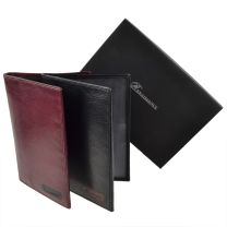 Mens Leather Passport/Document Wallet by Renaissance Gift Boxed Credit Cards