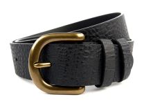 Stylish Mens Full Grain Black Leather Belt 1.5" by Ollys; Earls Design