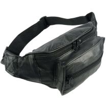 Quality Mens Ladies Leather Black Waist Bumbag Travel by Oakridge Fanny Pack